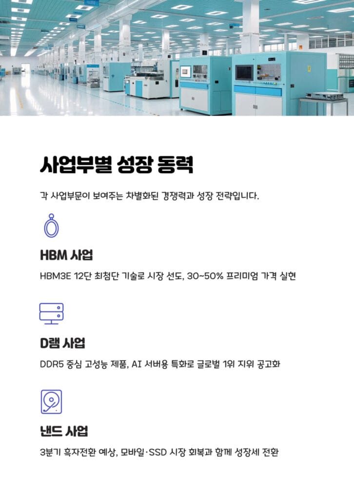 사업부별 성장 동력