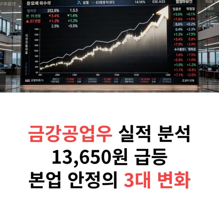 금강공업우 실적 분석