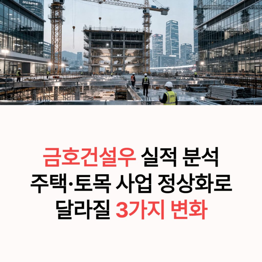 금호건설우 실적 분석