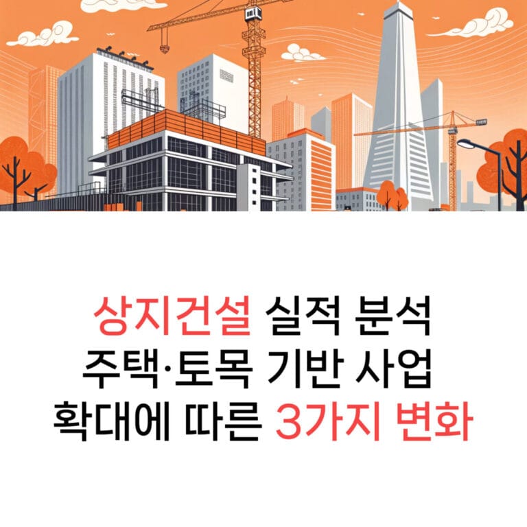 상지건설 실적 분석