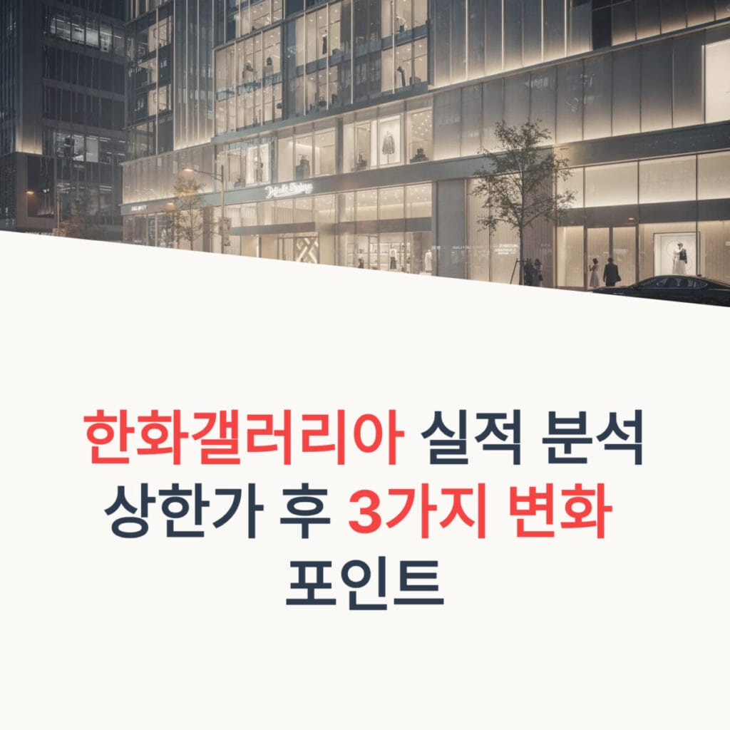 한화갤러리아 실적 분석