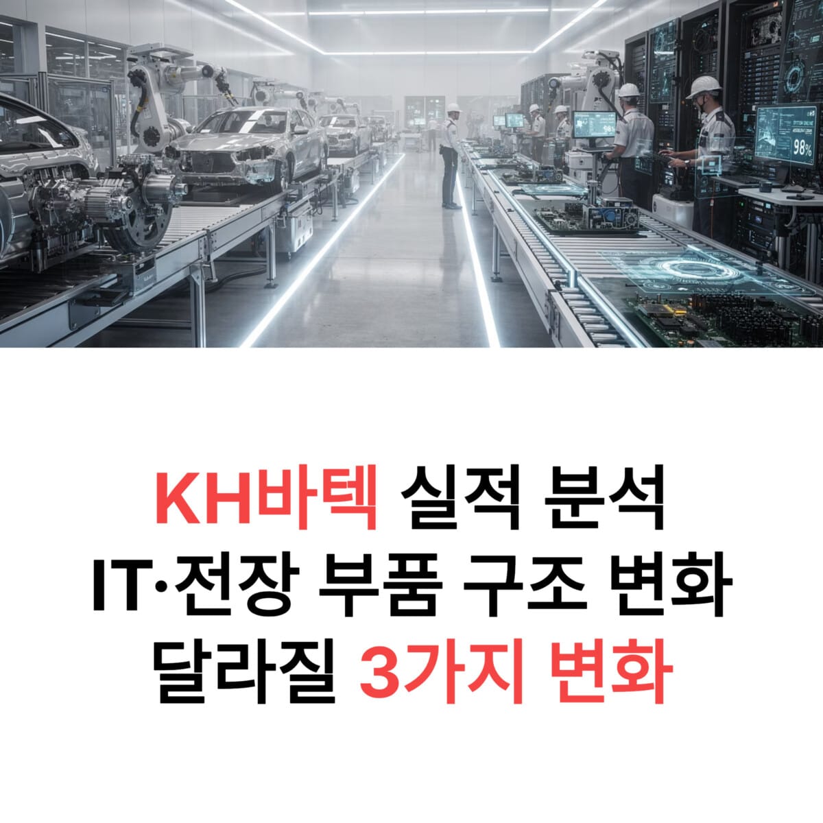 KH바텍 실적 분석! IT·전장 부품 매출 구조 변화로 달라질 3가지 변화 - PMSTORYHUB