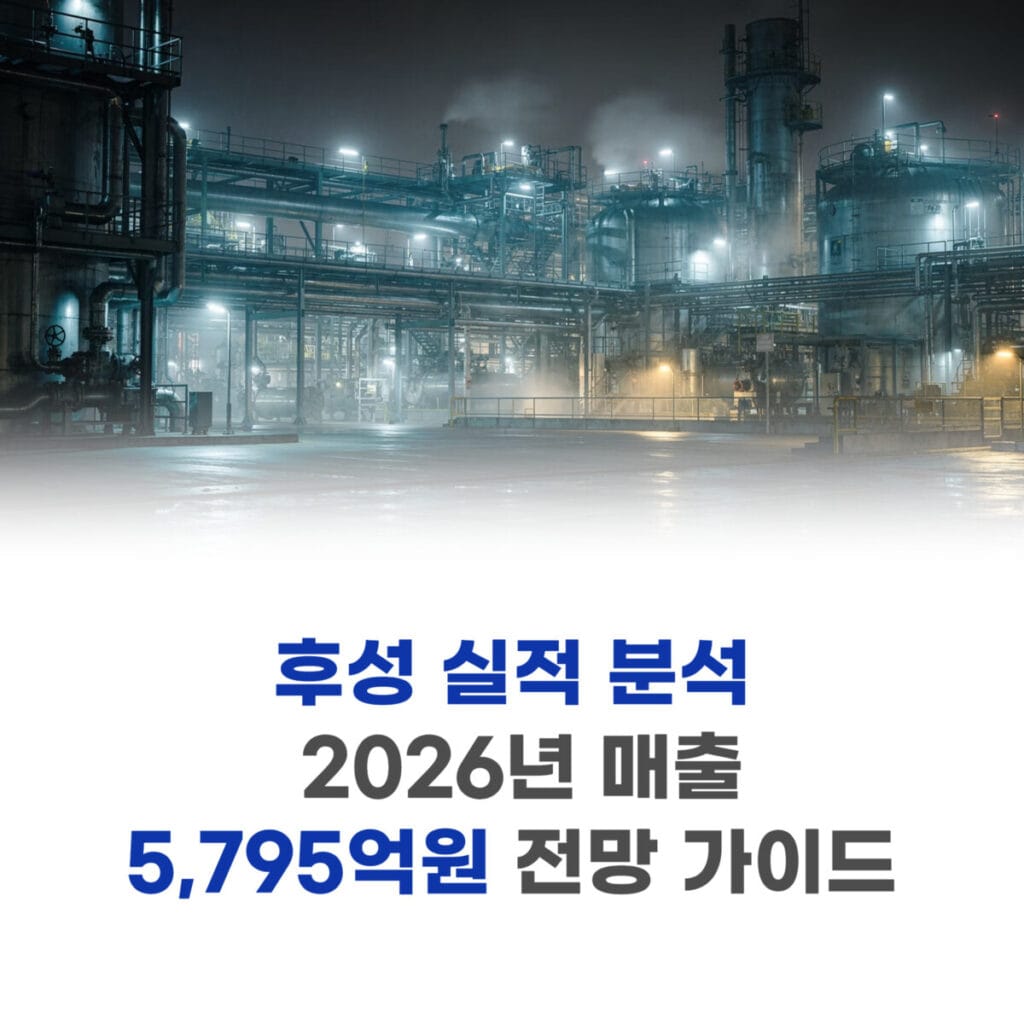 후성 실적 분석 흑자전환 성공과 2026년 매출 5,795억원 전망 가이드 - PMSTORYHUB