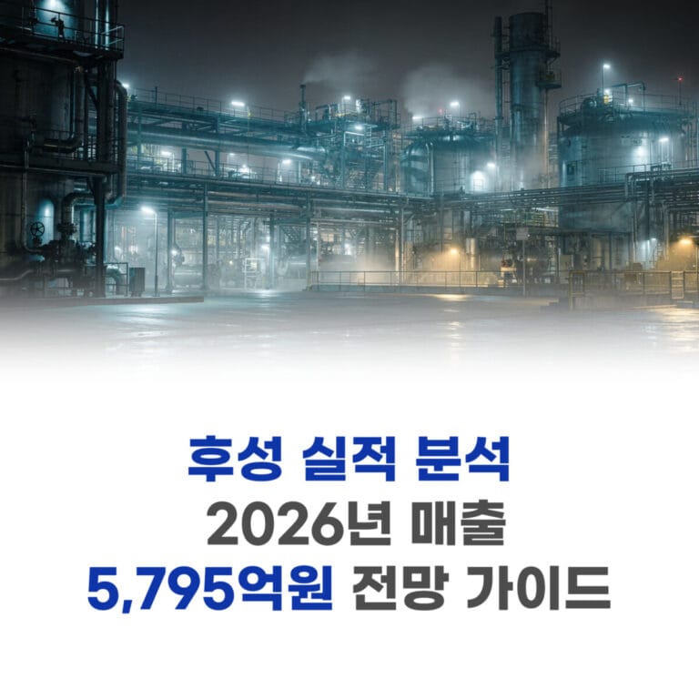 후성 실적 분석 흑자전환 성공과 2026년 매출 5,795억원 전망 가이드 - PMSTORYHUB